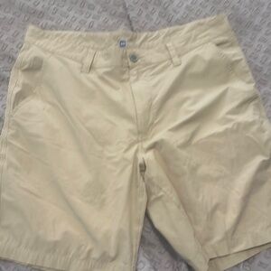 Tan Flat Front Casual Shorts with Belt Loops